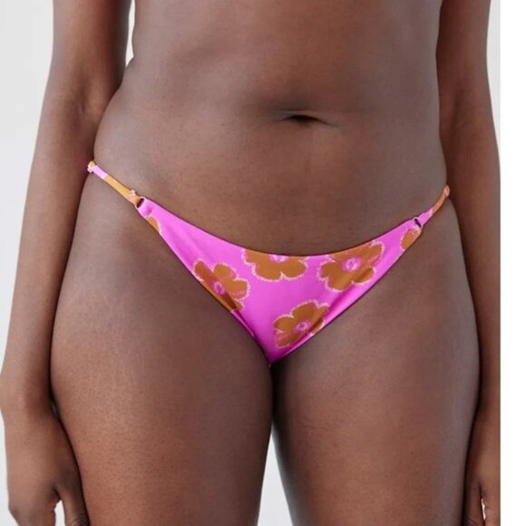 🆕 UO Out From Under Mira Neon Floral String Bikini Swim Bottom - Picture 8 of 10